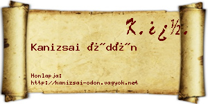 Kanizsai Ödön névjegykártya